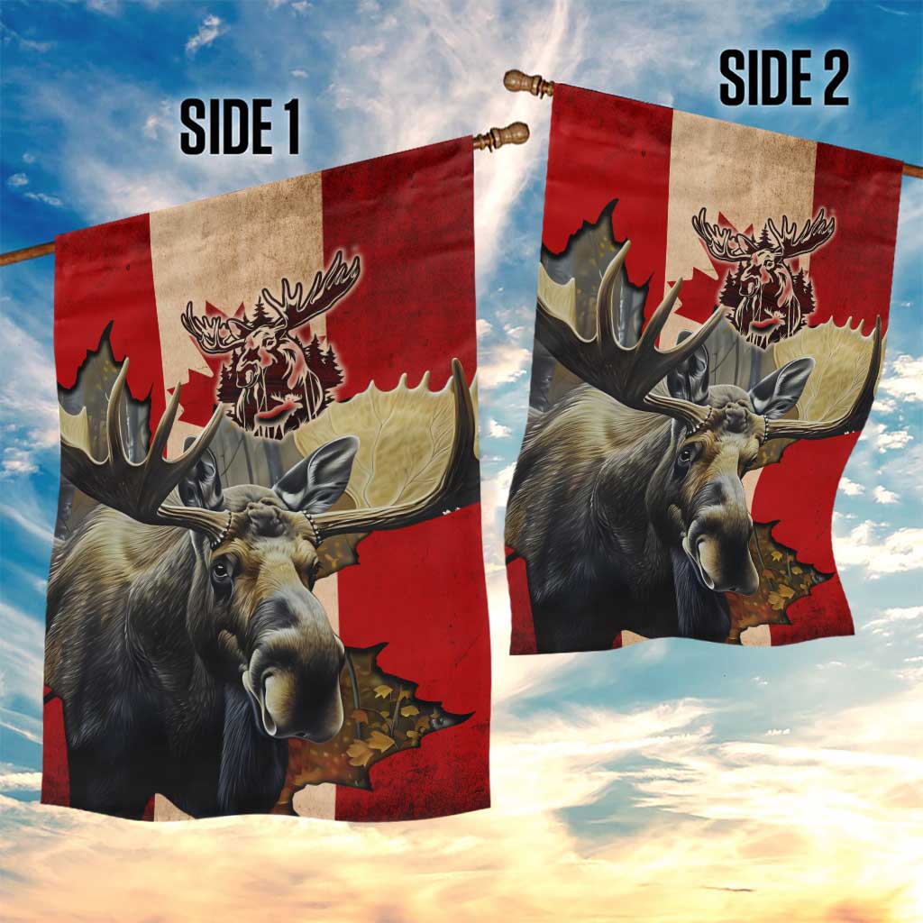 Canada Moose Garden Flag Canadian Flag Maple Leaf Vintage