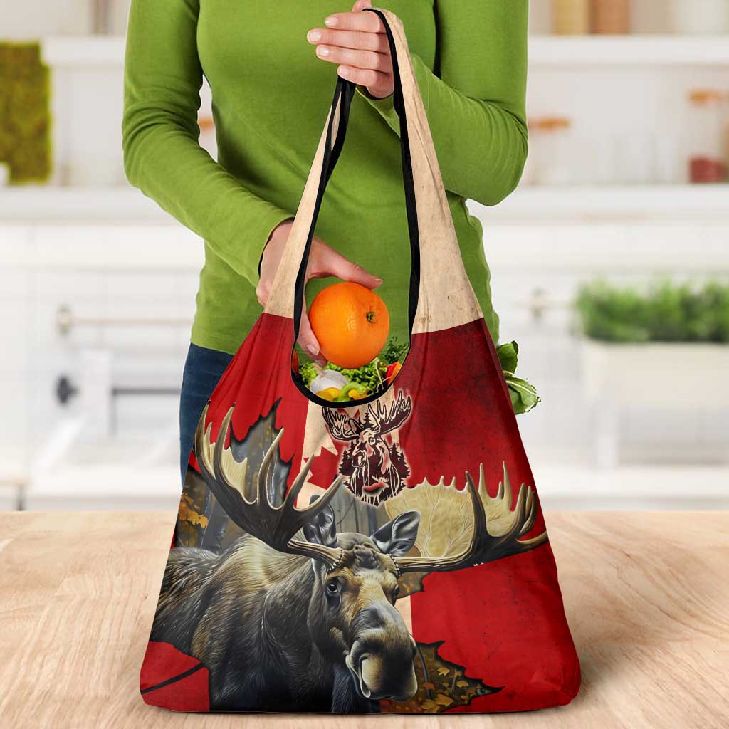 Canada Moose Grocery Bag Canadian Flag Maple Leaf Vintage