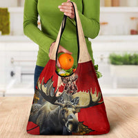 Canada Moose Grocery Bag Canadian Flag Maple Leaf Vintage