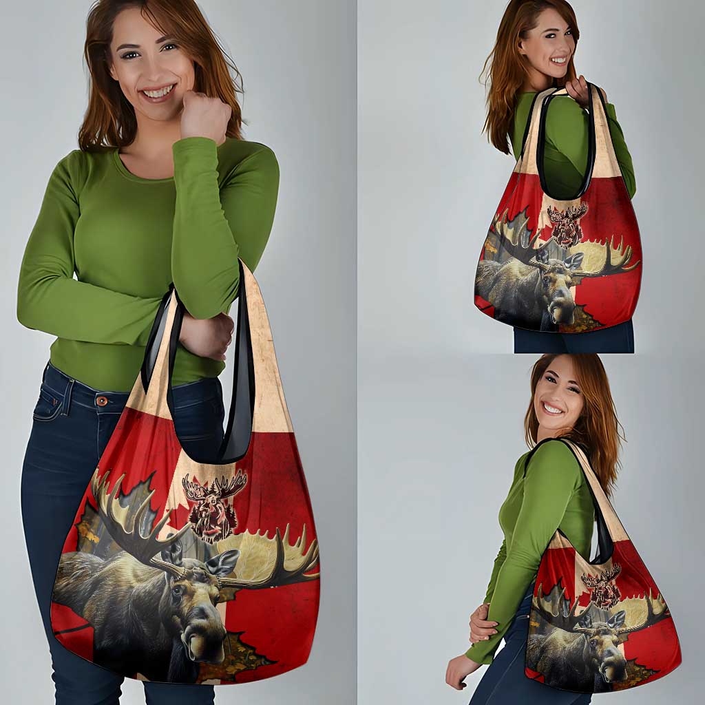 Canada Moose Grocery Bag Canadian Flag Maple Leaf Vintage