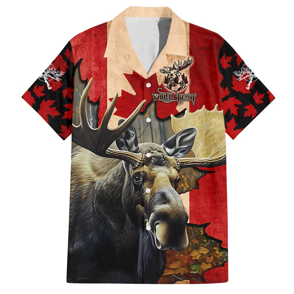 Personalized Canada Moose Hawaiian Shirt Canadian Flag Maple Leaf Vintage