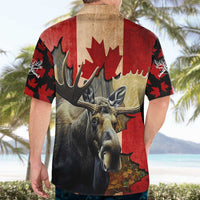 Personalized Canada Moose Hawaiian Shirt Canadian Flag Maple Leaf Vintage