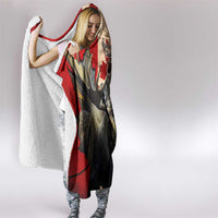 Canada Moose Hooded Blanket Canadian Flag Maple Leaf Vintage