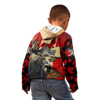 Personalized Canada Moose Kid Hoodie Canadian Flag Maple Leaf Vintage