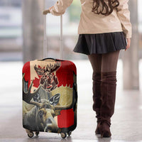 Canada Moose Luggage Cover Canadian Flag Maple Leaf Vintage