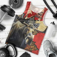 Personalized Canada Moose Men Tank Top Canadian Flag Maple Leaf Vintage