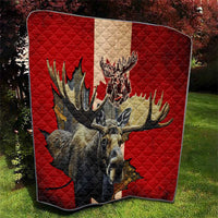 Canada Moose Quilt Canadian Flag Maple Leaf Vintage