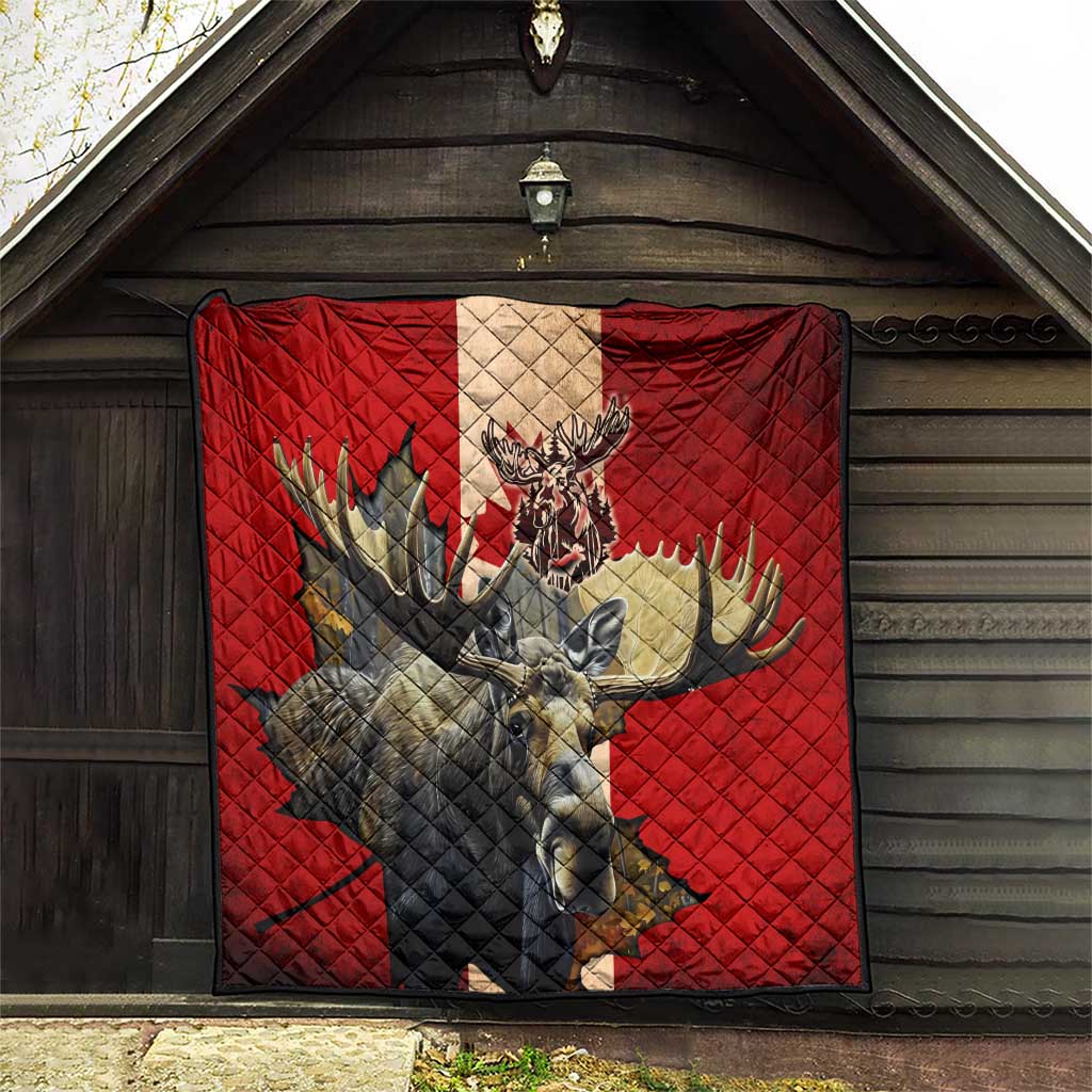 Canada Moose Quilt Canadian Flag Maple Leaf Vintage