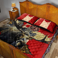 Canada Moose Quilt Bed Set Canadian Flag Maple Leaf Vintage