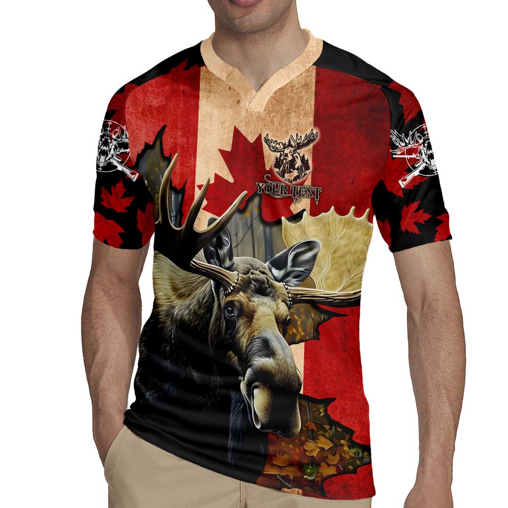 Personalized Canada Moose Rugby Jersey Canadian Flag Maple Leaf Vintage
