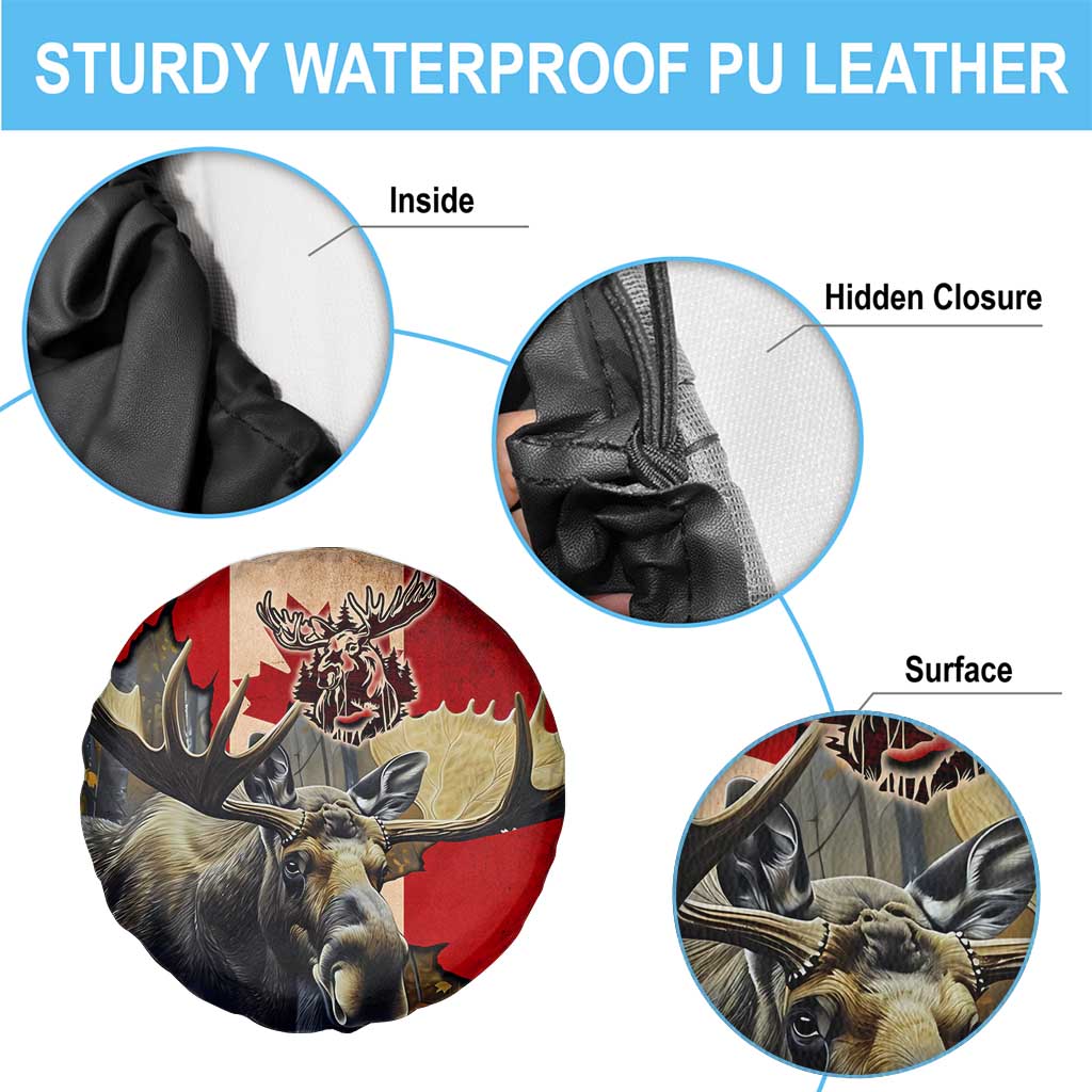 Canada Moose Spare Tire Cover Canadian Flag Maple Leaf Vintage