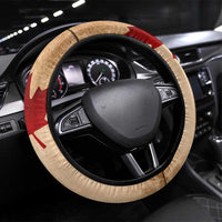 Canada Moose Steering Wheel Cover Canadian Flag Maple Leaf Vintage