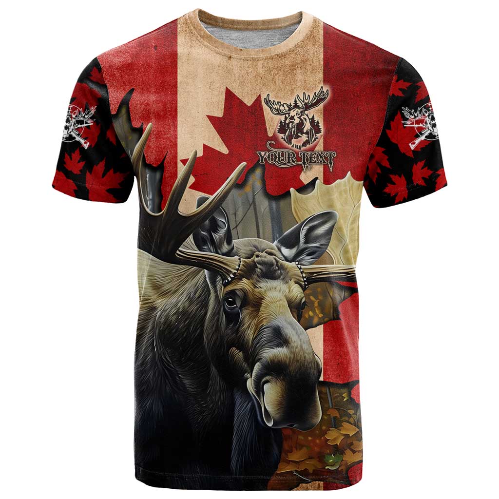 Personalized Canada Moose T Shirt Canadian Flag Maple Leaf Vintage