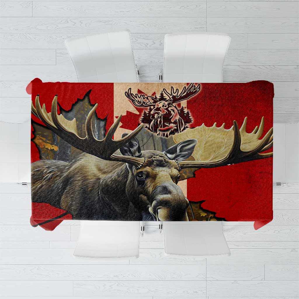 Canada Moose Tablecloth Canadian Flag Maple Leaf Vintage