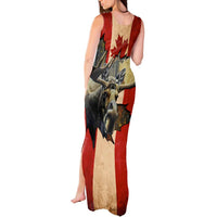 Personalized Canada Moose Tank Maxi Dress Canadian Flag Maple Leaf Vintage