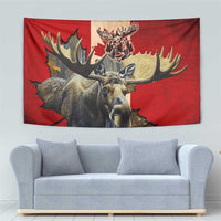 Canada Moose Tapestry Canadian Flag Maple Leaf Vintage
