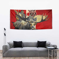 Canada Moose Tapestry Canadian Flag Maple Leaf Vintage