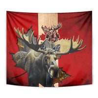 Canada Moose Tapestry Canadian Flag Maple Leaf Vintage