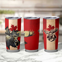 Canada Moose Tumbler Cup Canadian Flag Maple Leaf Vintage