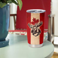 Canada Moose Tumbler Cup Canadian Flag Maple Leaf Vintage