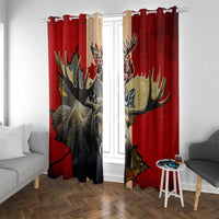 Canada Moose Window Curtain Canadian Flag Maple Leaf Vintage