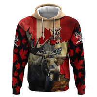 Personalized Canada Moose Zip Hoodie Canadian Flag Maple Leaf Vintage