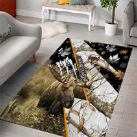 Moose Hunting Area Rug Autumn Wilderness Adventure Camo