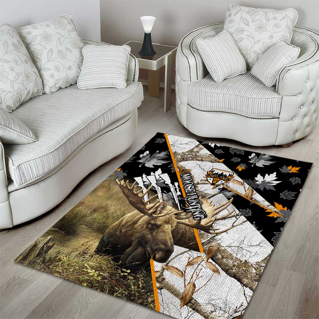 Moose Hunting Area Rug Autumn Wilderness Adventure Camo