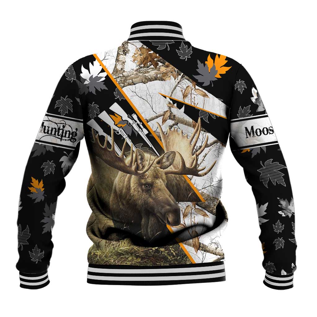 Personalized Moose Hunting Baseball Jacket Autumn Wilderness Adventure Camo