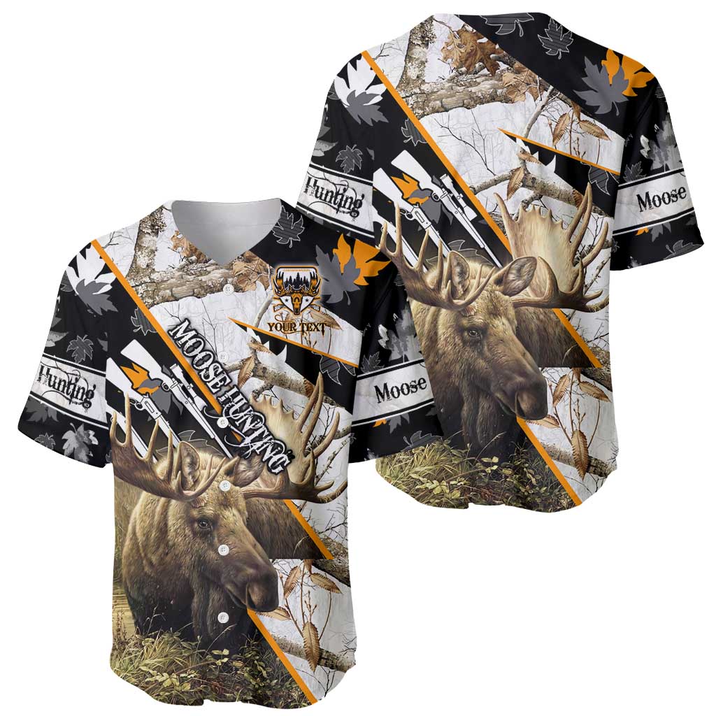 Personalized Moose Hunting Baseball Jersey Autumn Wilderness Adventure Camo