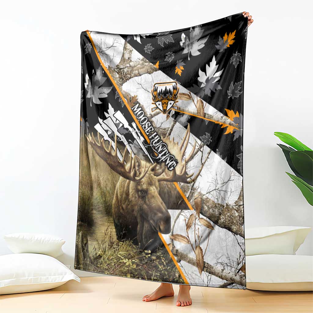 Moose Hunting Blanket Autumn Wilderness Adventure Camo