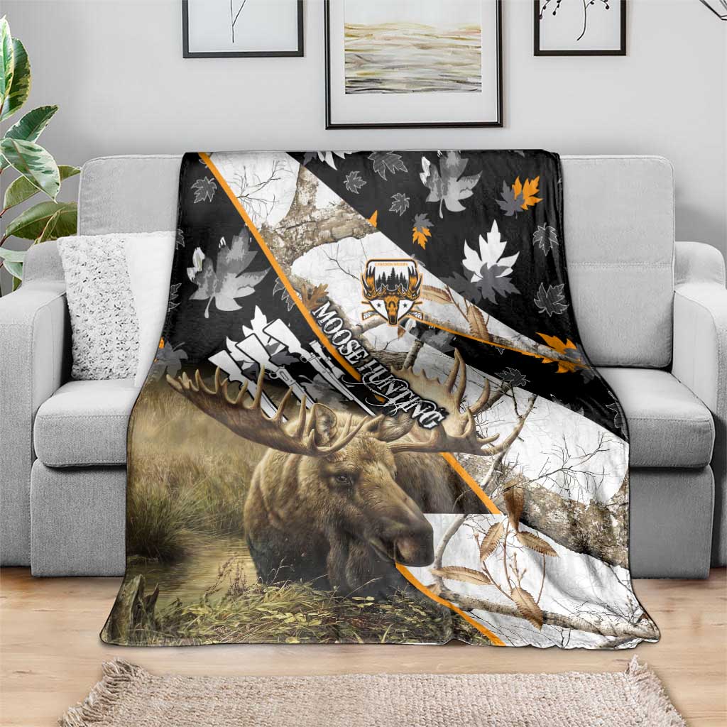 Moose Hunting Blanket Autumn Wilderness Adventure Camo