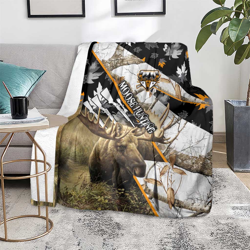 Moose Hunting Blanket Autumn Wilderness Adventure Camo