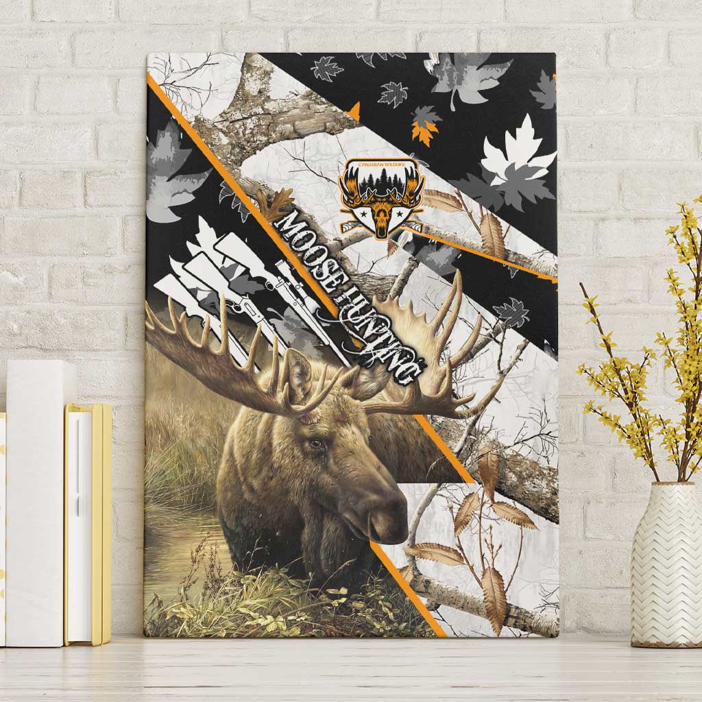 Moose Hunting Canvas Wall Art Autumn Wilderness Adventure Camo