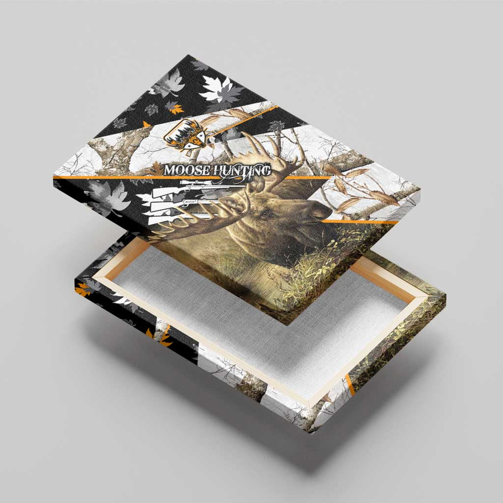 Moose Hunting Canvas Wall Art Autumn Wilderness Adventure Camo