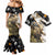 Personalized Moose Hunting Couples Matching Mermaid Dress and Hawaiian Shirt Autumn Wilderness Adventure Camo