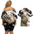 Personalized Moose Hunting Couples Matching Off Shoulder Short Dress and Hawaiian Shirt Autumn Wilderness Adventure Camo