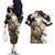 Personalized Moose Hunting Couples Matching Off The Shoulder Long Sleeve Dress and Hawaiian Shirt Autumn Wilderness Adventure Camo