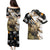 Personalized Moose Hunting Couples Matching Puletasi and Hawaiian Shirt Autumn Wilderness Adventure Camo