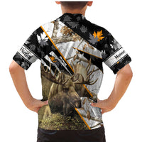Personalized Moose Hunting Family Matching Mermaid Dress and Hawaiian Shirt Autumn Wilderness Adventure Camo