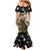 Personalized Moose Hunting Family Matching Mermaid Dress and Hawaiian Shirt Autumn Wilderness Adventure Camo