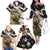 Personalized Moose Hunting Family Matching Off The Shoulder Long Sleeve Dress and Hawaiian Shirt Autumn Wilderness Adventure Camo
