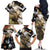Personalized Moose Hunting Family Matching Off The Shoulder Long Sleeve Dress and Hawaiian Shirt Autumn Wilderness Adventure Camo