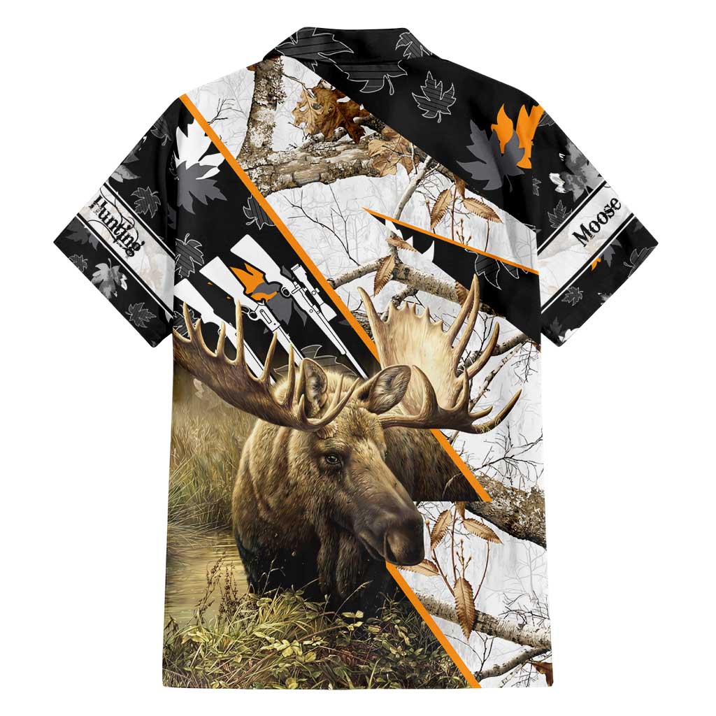 Personalized Moose Hunting Family Matching Off Shoulder Maxi Dress and Hawaiian Shirt Autumn Wilderness Adventure Camo