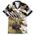 Personalized Moose Hunting Family Matching Off Shoulder Short Dress and Hawaiian Shirt Autumn Wilderness Adventure Camo