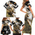 Personalized Moose Hunting Family Matching Short Sleeve Bodycon Dress and Hawaiian Shirt Autumn Wilderness Adventure Camo