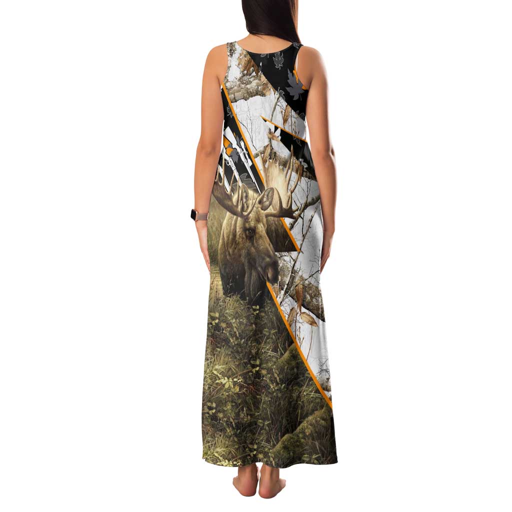 Personalized Moose Hunting Family Matching Tank Maxi Dress and Hawaiian Shirt Autumn Wilderness Adventure Camo