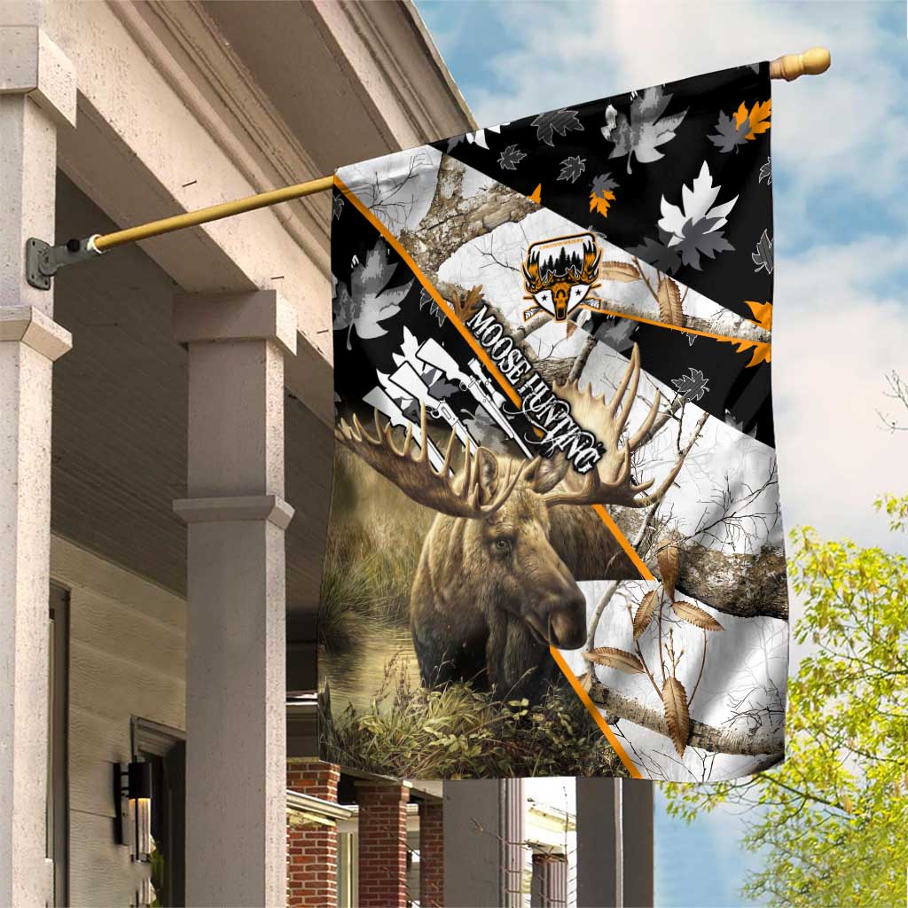 Moose Hunting Garden Flag Autumn Wilderness Adventure Camo