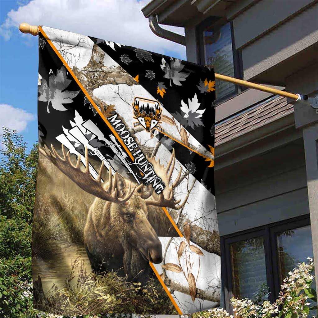 Moose Hunting Garden Flag Autumn Wilderness Adventure Camo