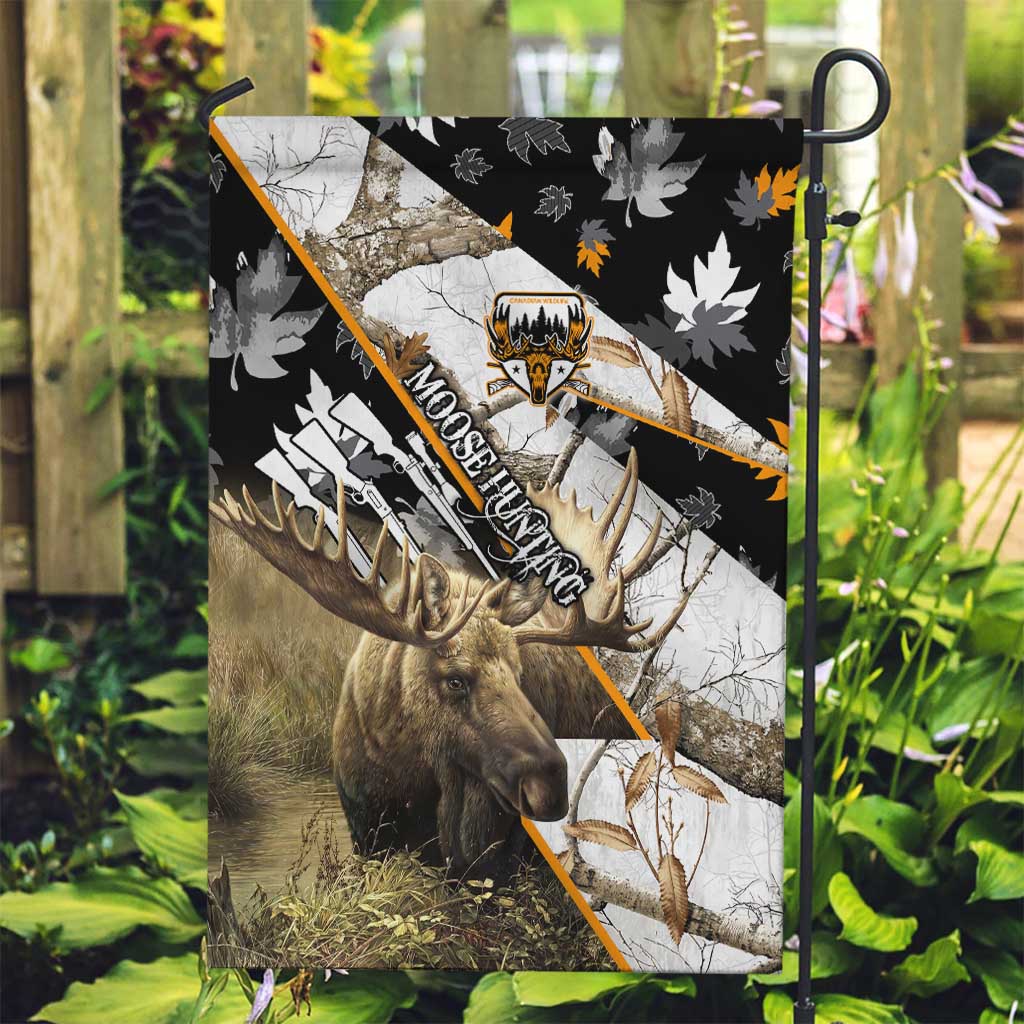 Moose Hunting Garden Flag Autumn Wilderness Adventure Camo